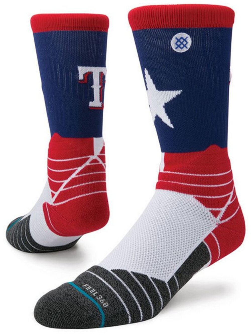 RARE/Stance Texas Rangers Diamond Pro Authentic Crew Socks MLB Large 9-12 NWT
